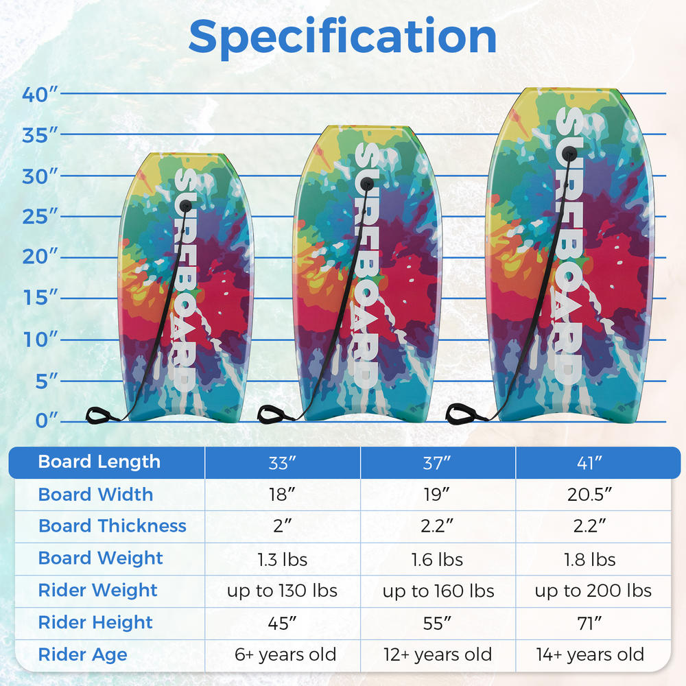 33/37/41 Inches Lightweight Bo - đánh giá và giá Bodyboard Boogie Board
