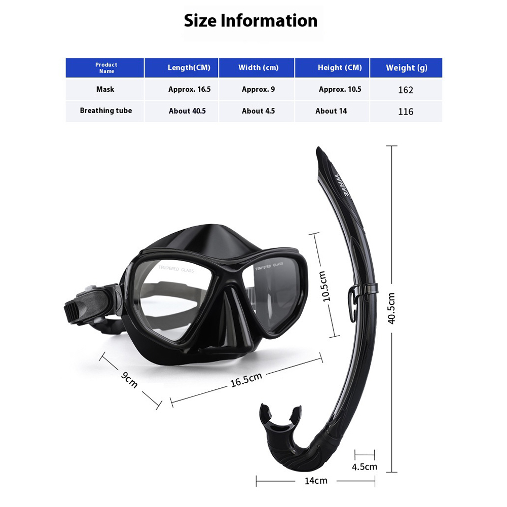 WAVE Quality Snorkeling Glass  - đánh giá và giá Freediving Mask Set